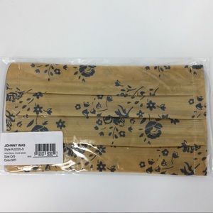 Johnny Was Silk Mask Unique Gold Black Floral